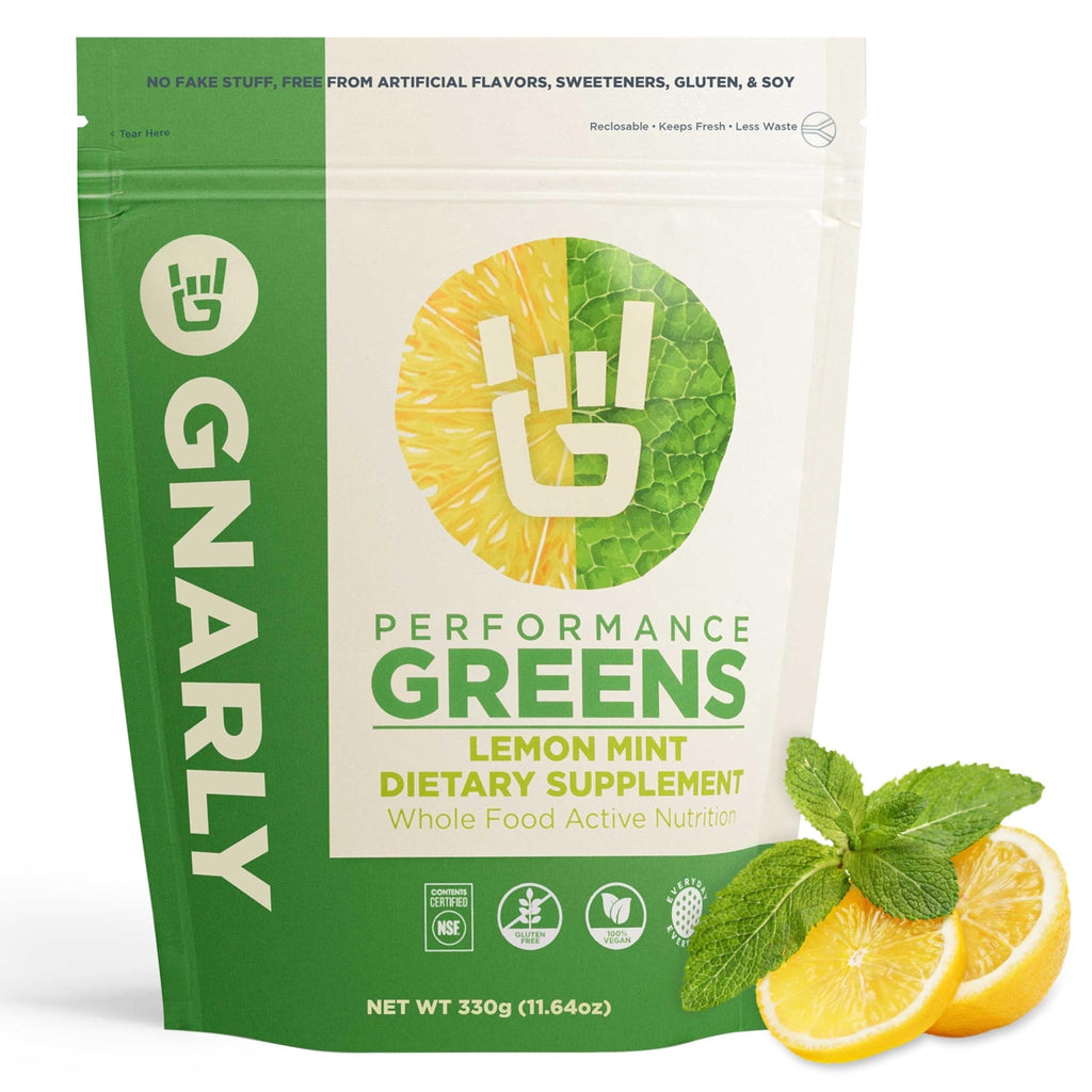 Gnarly Nutrition Greens Superfood Powder – Lemon Mint Performance Super Greens Powder – NSF Contents Certified – Organic, Probiotics & Essential Micronutrients - Lemon Mint, 11.64 oz - TrustMedUSA