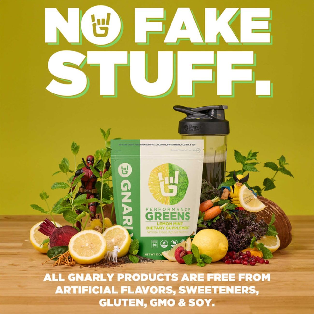 Gnarly Nutrition Greens Superfood Powder – Lemon Mint Performance Super Greens Powder – NSF Contents Certified – Organic, Probiotics & Essential Micronutrients - Lemon Mint, 11.64 oz - TrustMedUSA