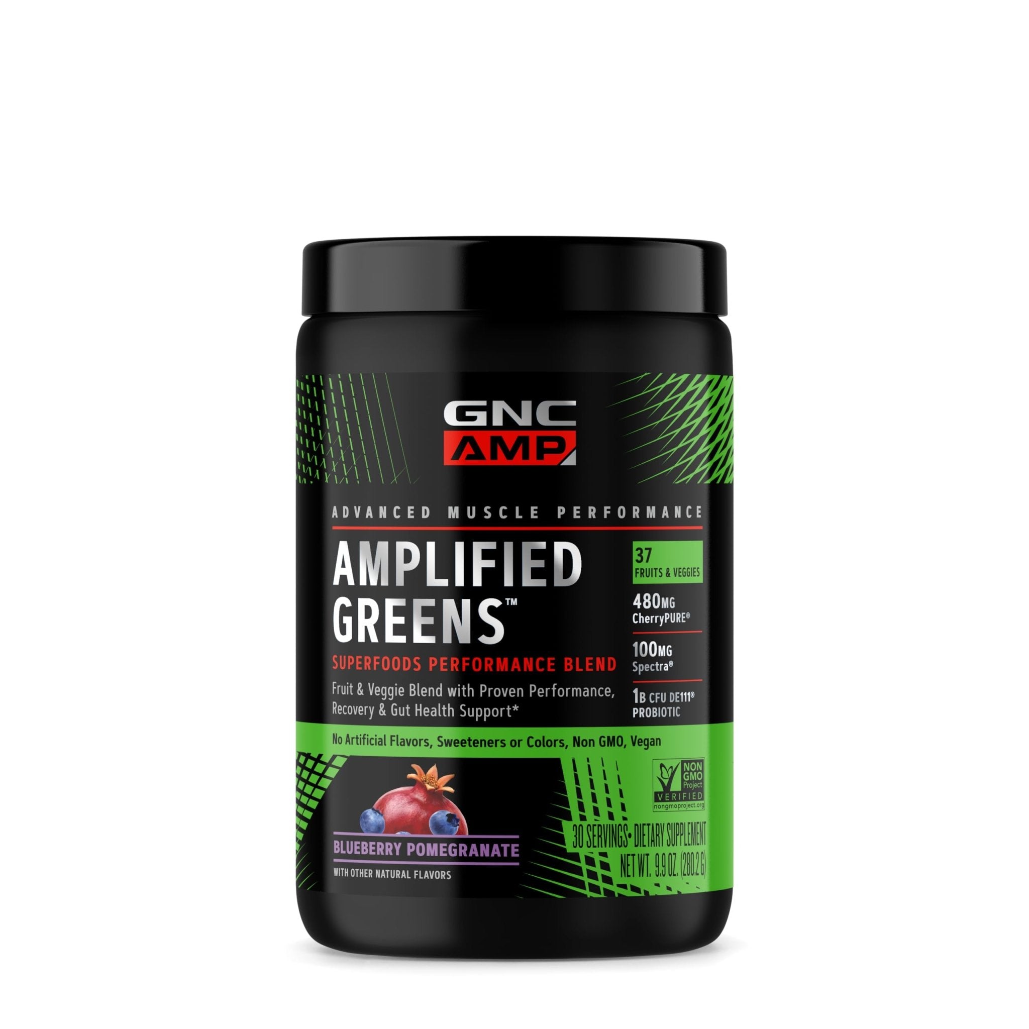 GNC AMP Amplified Greens Superfoods Performance Blend - Vegan Athlete Superfood Drink - Blueberry Pomegranate - 9.9 Oz (30 Servings) - TrustMedUSA