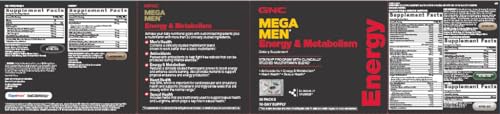 GNC Mega Men Energy and Metabolism Vitapak Program, Convenient, Complete Nutrition, 5 Products in 1 Packet, Calorie Burn, Thermogenic, 300mg Caffeine, 30 Daily Packs - TrustMedUSA
