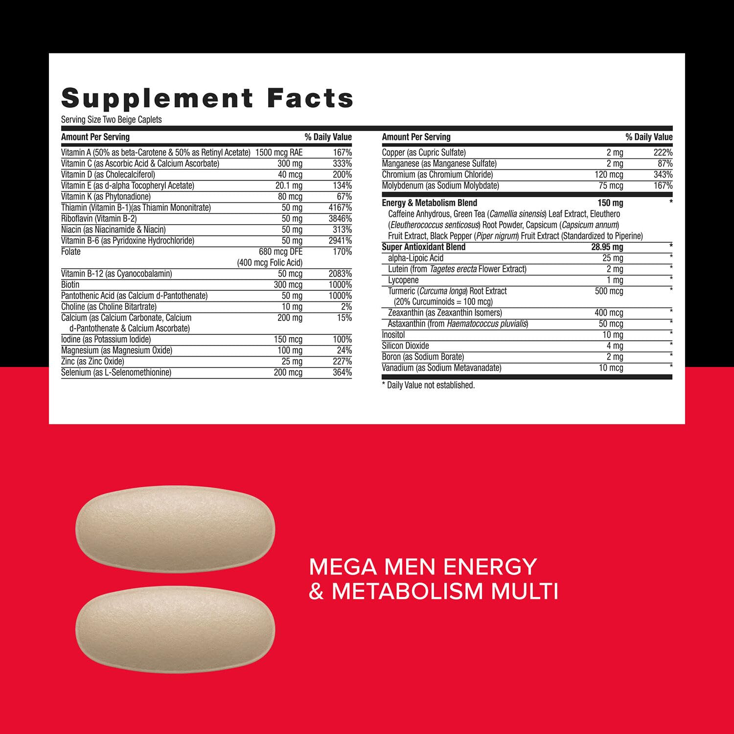 GNC Mega Men Energy and Metabolism Vitapak Program, Convenient, Complete Nutrition, 5 Products in 1 Packet, Calorie Burn, Thermogenic, 300mg Caffeine, 30 Daily Packs - TrustMedUSA
