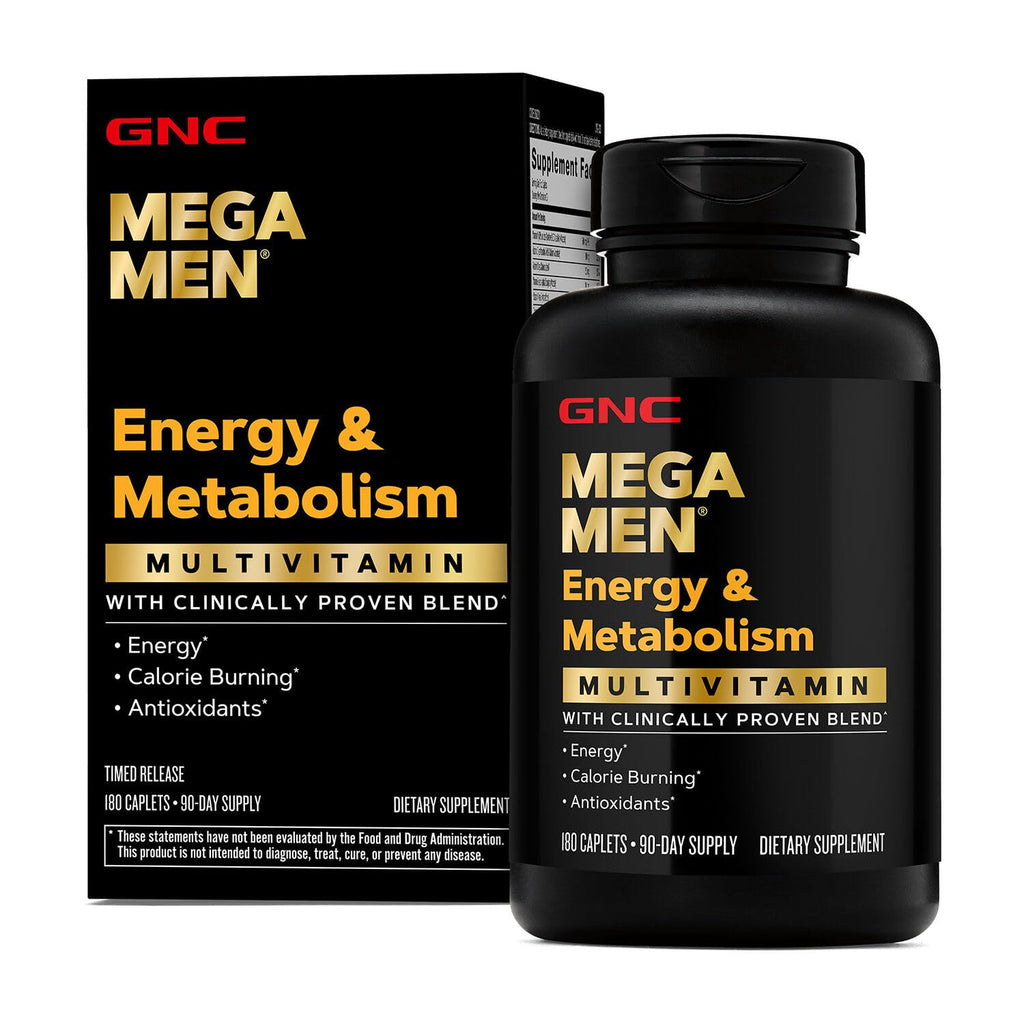GNC Mega Men Energy & Metabolism Multivitamin | Antioxidants and Increased Calorie Burning | 180 Count - Maple Wellness Supplements