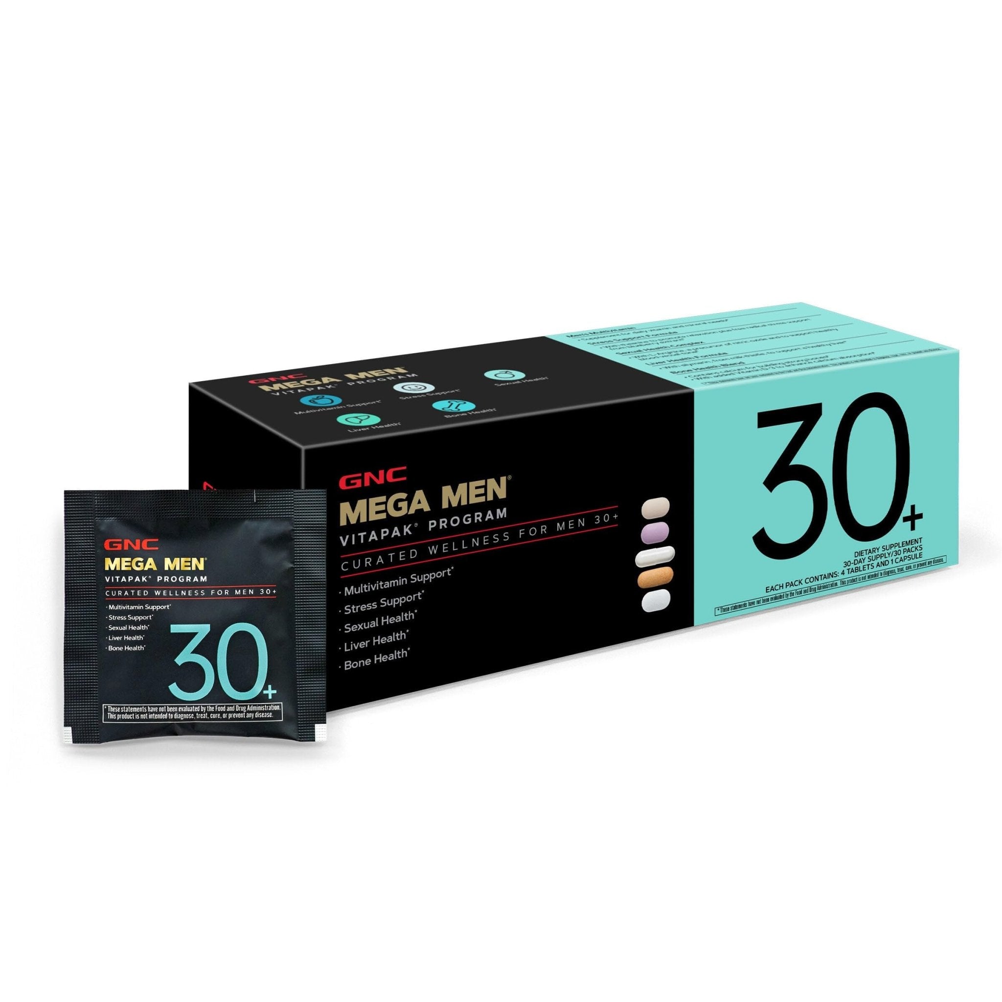 GNC Men's 30+ Vitapak Program | 5-in-1 Daily Multivitamins and Minerals | Supports Healthy Bones and Stress Relief | 30 Servings - TrustMedUSA