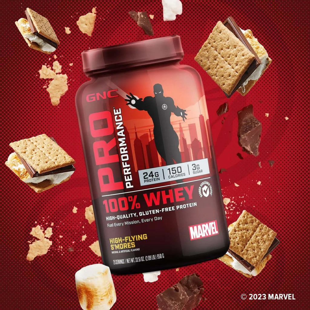 GNC Pro Performance 100% Whey - Marvel: High-Flying S'Mores - 25 Servings - TrustMedUSA