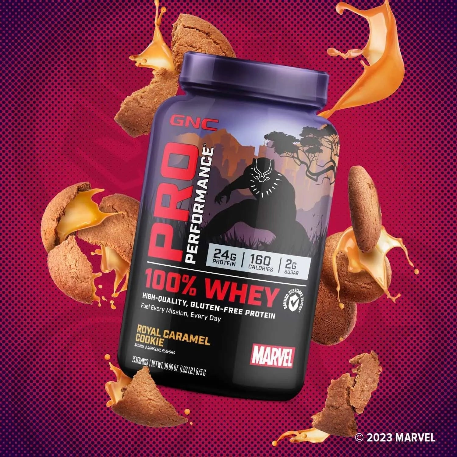 GNC Pro Performance 100% Whey - Marvel: Royal Caramel Cookie - 25 Servings - TrustMedUSA