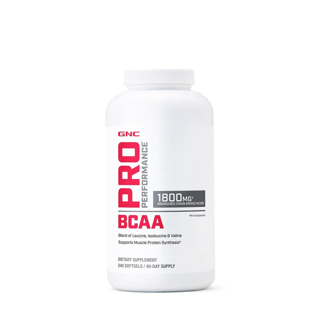 GNC Pro Performance BCAA 1.8g, 3rd Party Tested Supplement for Men & Women, Branched Chain Amino Acids, Essential Amino Acids Supports Muscle Protein Synthesis, 240 Softgels, 40 SVG - TrustMedUSA