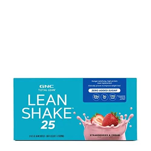 GNC Total Lean Lean Shake 25 - Strawberries and Cream - 12 Bottles - TrustMedUSA
