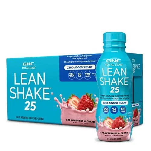 GNC Total Lean Lean Shake 25 - Strawberries and Cream - 12 Bottles - TrustMedUSA