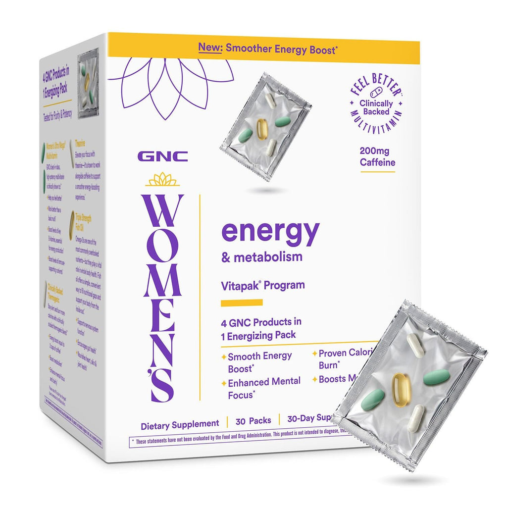 GNC Women's Energy and Metabolism Vitapak Program - Multivitamin Pack for Women - Female Energy Complex with a Clinically-Backed Thermogenic & L-Theanine - High-Potency - 1 Month Supply - TrustMedUSA