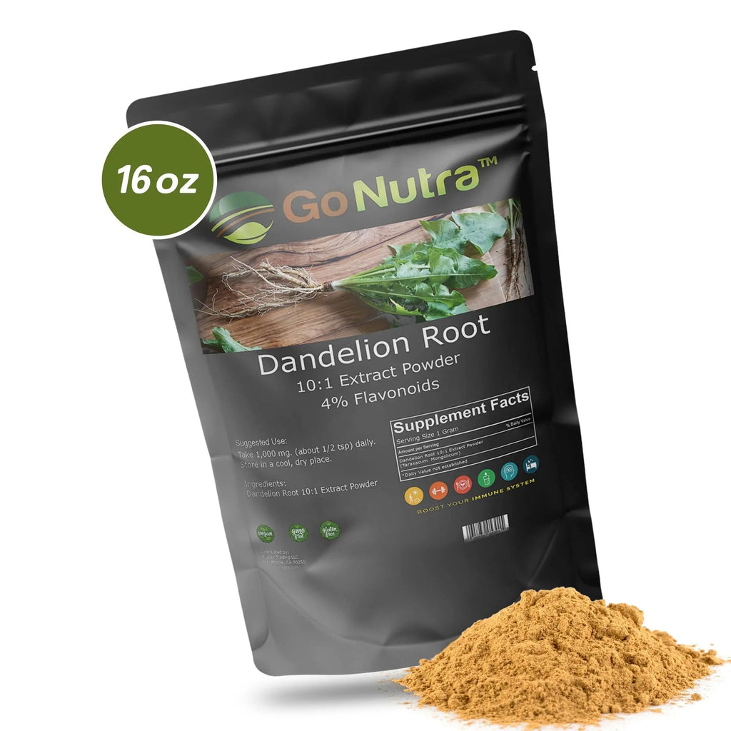 Go Nutra - Dandelion Root Powder, Potent 10:1 Dandelion Root Extract with 4% Flavonoids - TrustMedUSA