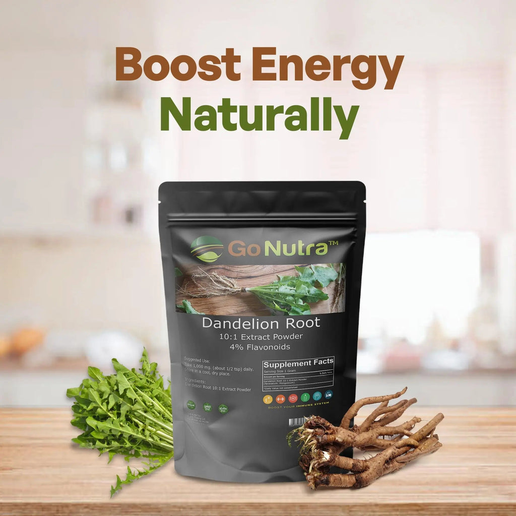 Go Nutra - Dandelion Root Powder, Potent 10:1 Dandelion Root Extract with 4% Flavonoids - TrustMedUSA