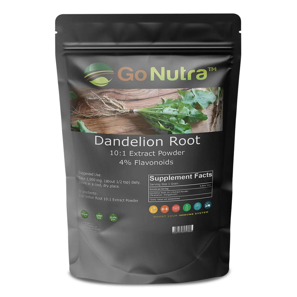 Go Nutra - Dandelion Root Powder, Potent 10:1 Dandelion Root Extract with 4% Flavonoids - TrustMedUSA