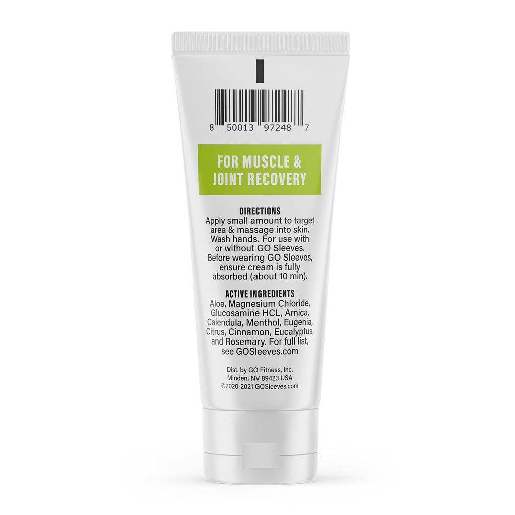 Go Sleeves Sports Recovery Cream - Concentrated Muscle and Joint Recovery Lotion – Magnesium Chloride Cream with Arnica for Muscle Pain and Stiffness from Running, Exercise, Backache – 2 Ounces - TrustMedUSA