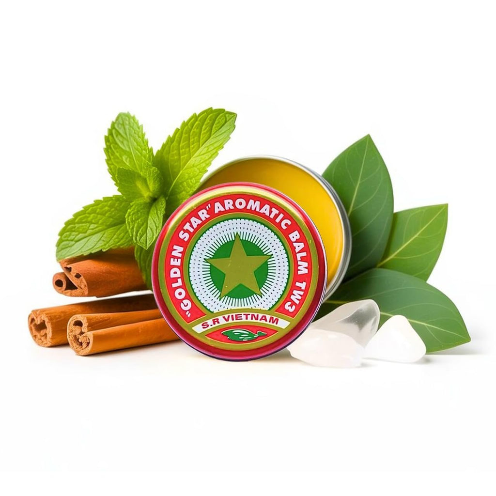 Golden Star Aromatic Balm (Pack of 8) - Authentic Vietnamese Cao Sao Vang - Support Fast Relief for Headaches, Muscle Pain, Colds, & Insect Bites - Natural Essential Oils - Travel Size 4g Tins - TrustMedUSA