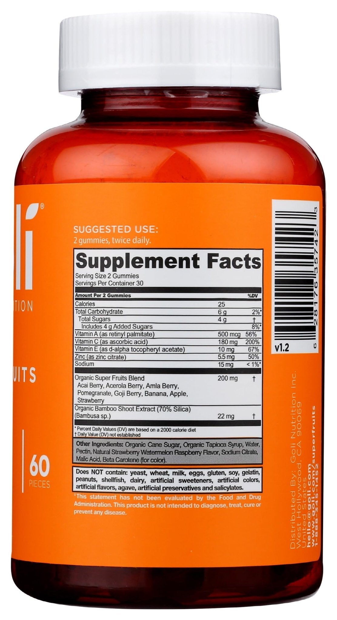 Goli Nutrition, Gummies Superfruits Mixed Fruit, 60 Count - TrustMedUSA