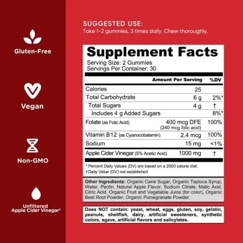 Goli Nutritional Supplement, Apple Cider Vinegar Gummy Vitamins - 300 Count - Vitamins B - TrustMedUSA