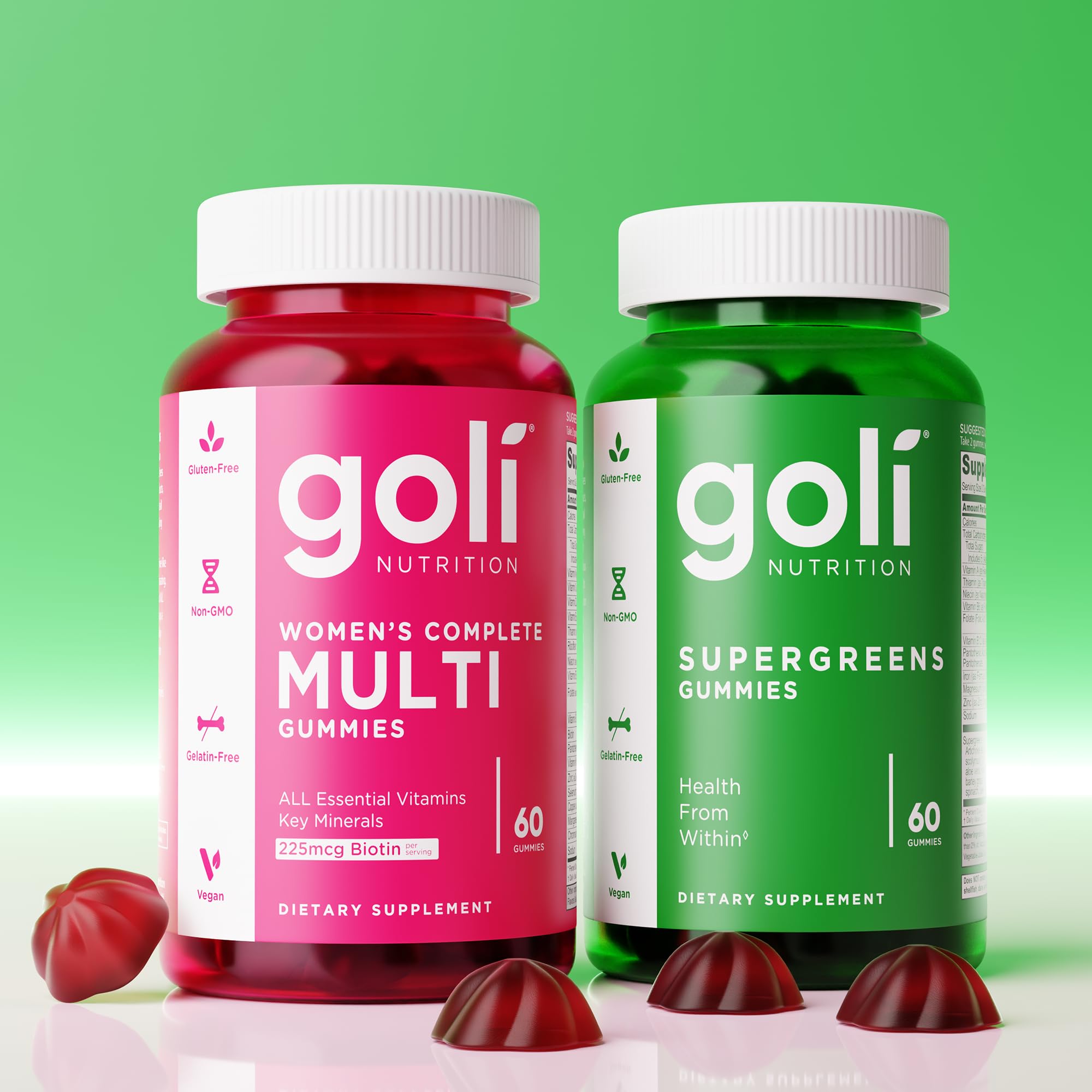 Goli Supergreens Gummies with Probiotics - Artichoke Leaf Extract, Spirulina, Kale, Vitamins A, B6, B12 - Vegan, Gluten-Free, Non-GMO - TrustMedUSA