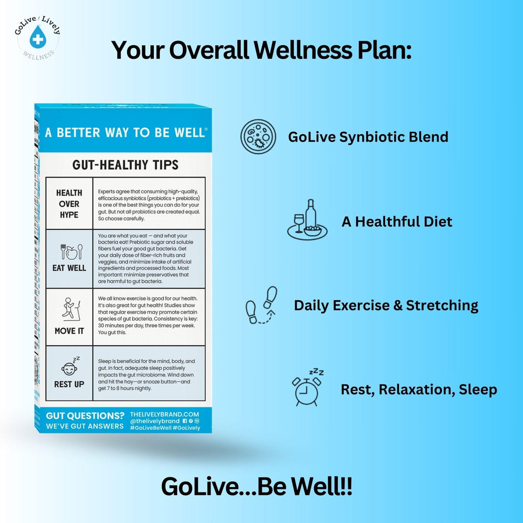 GoLive Prebiotic & Probiotic for Women, Men, Kids. Flavor-Free, Sugar-Free, Synbiotic Powder w/ GOS, L-Glutamine, Vitamin D3, Electrolytes. For Gut Health, Digestion, Metabolism, Immunity 15-50B CFUs. - Maple Wellness Supplements