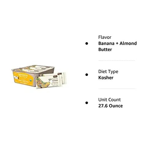 GoMacro MacroBar Organic Vegan Protein Bars - Banana + Almond Butter, (2.3 Ounce Bars - TrustMedUSA