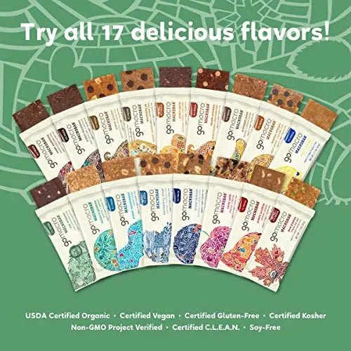 GoMacro MacroBar Organic Vegan Protein Bars - Mint Chocolate Chip, 2.3 Ounce Bars - TrustMedUSA