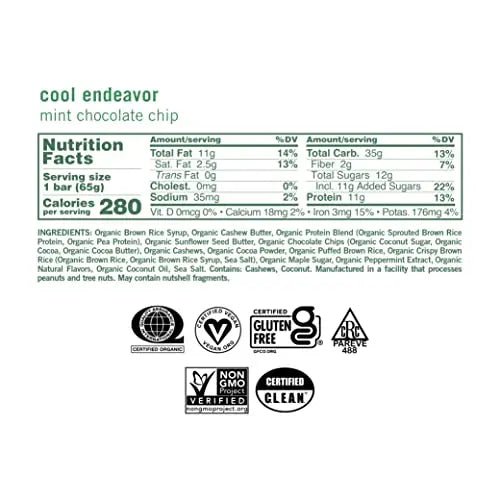 GoMacro MacroBar Organic Vegan Protein Bars - Mint Chocolate Chip, 2.3 Ounce Bars - TrustMedUSA