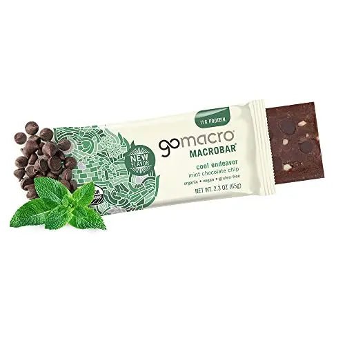 GoMacro MacroBar Organic Vegan Protein Bars - Mint Chocolate Chip, 2.3 Ounce Bars - TrustMedUSA