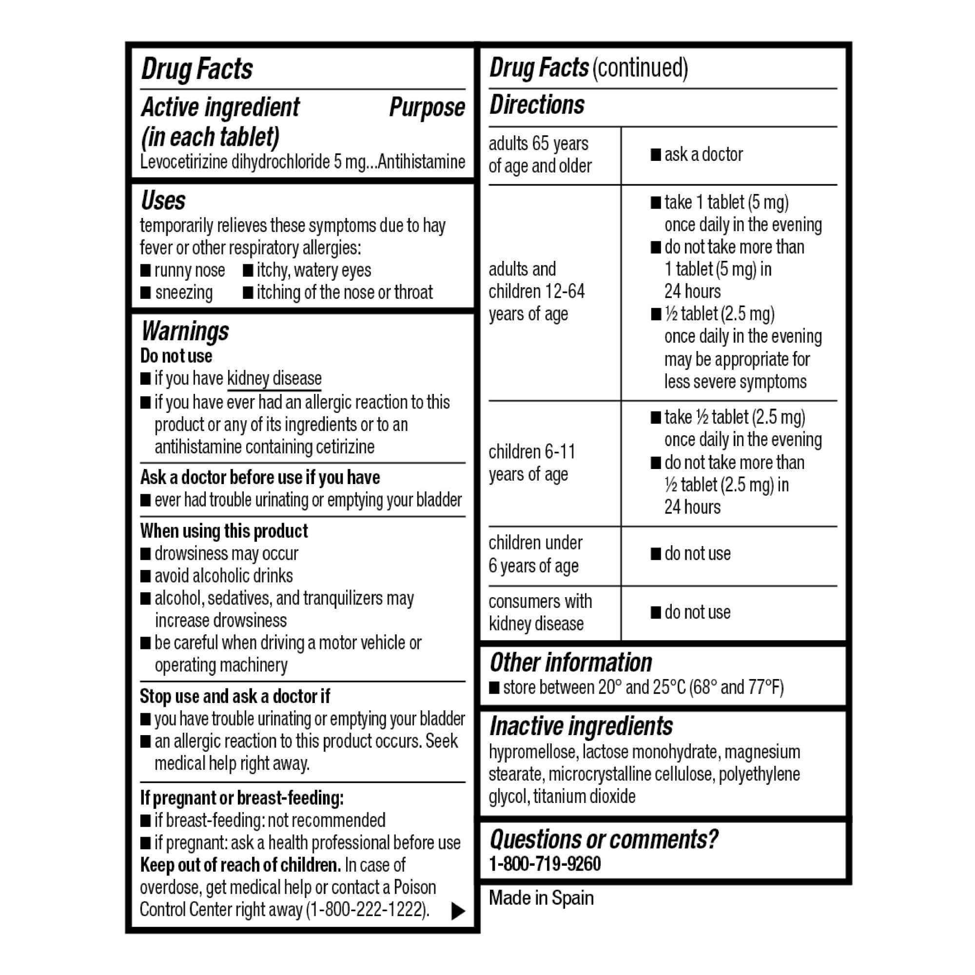 Good Sense Levocetirizine Dihydrochloride Tablets, Antihistamine, 5 mg, 35 Count (Pack of 1) - Maple Wellness Supplements