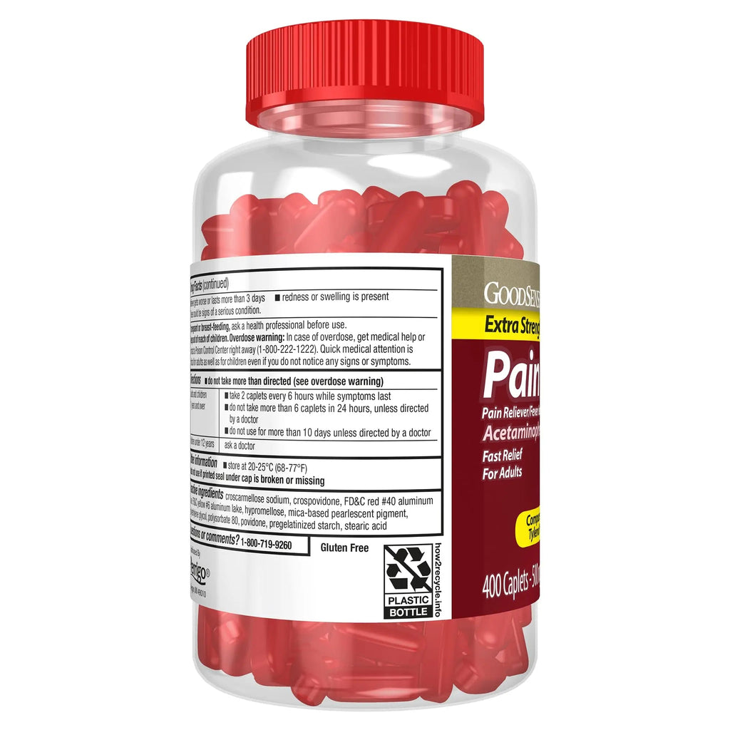Good Sense Rapid Release Pain Relief, Acetaminophen Caplets 500 mg, Extra Strength Pain Reliever and Fever Reducer - TrustMedUSA