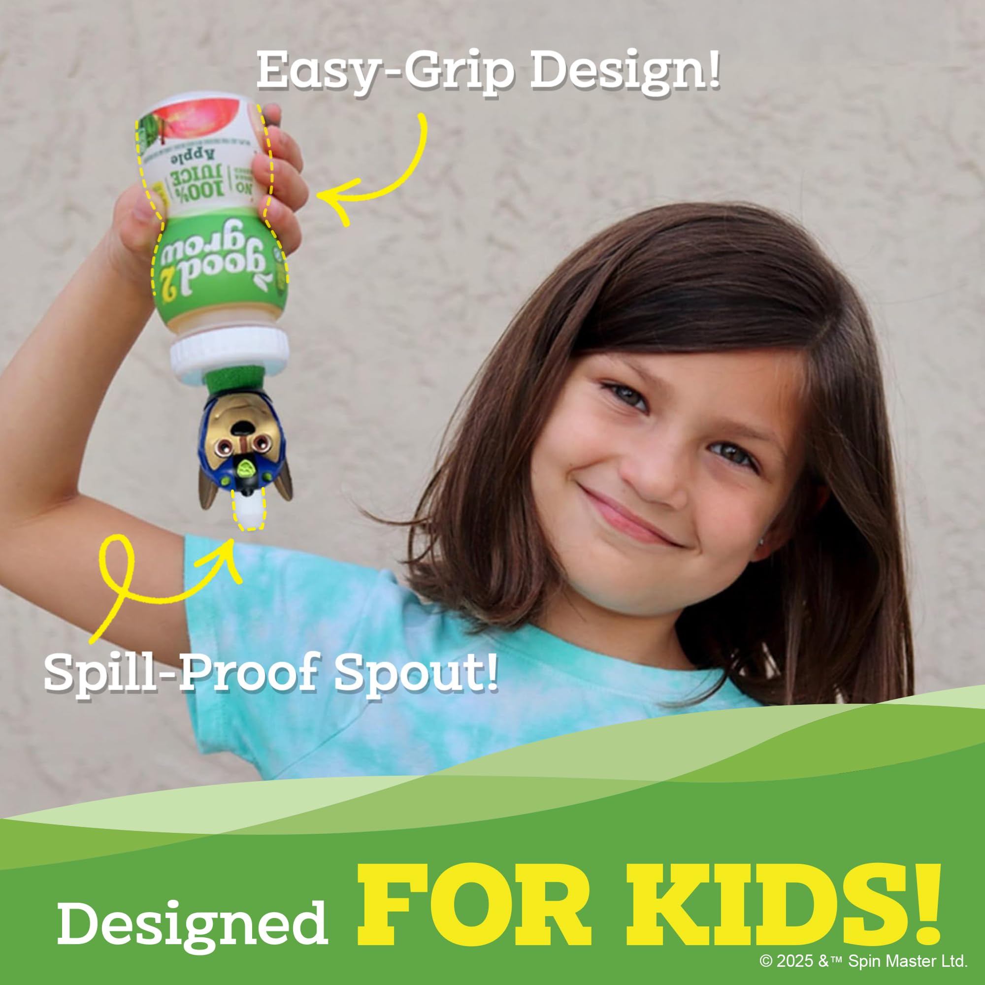 good2grow Apple Juice - 100% Juice Drinks for Kids, Fruit Juice No Sugar Added, 6 Fl Oz Juice Bottles with Spill-Proof PAW Patrol Character Tops (3 Pack) - Maple Wellness Supplements