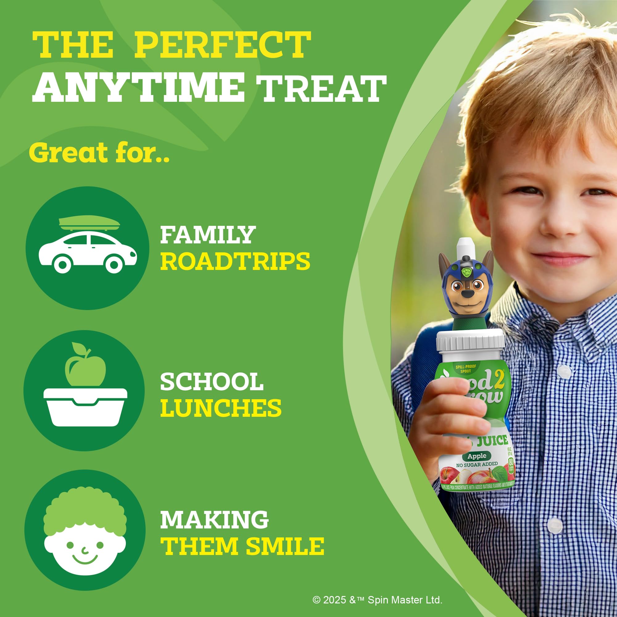 good2grow Apple Juice - 100% Juice Drinks for Kids, Fruit Juice No Sugar Added, 6 Fl Oz Juice Bottles with Spill-Proof PAW Patrol Character Tops (3 Pack) - Maple Wellness Supplements