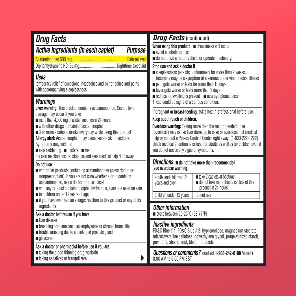 GoodMeds Compare to Tylenol PM PM Pain Reliever & Sleep Aid, Generic Acetaminophen 500mg, Fast-Acting, Extra Strength for Headaches, Migraines, Aches | Non-Habit Forming (375 Count) - TrustMedUSA