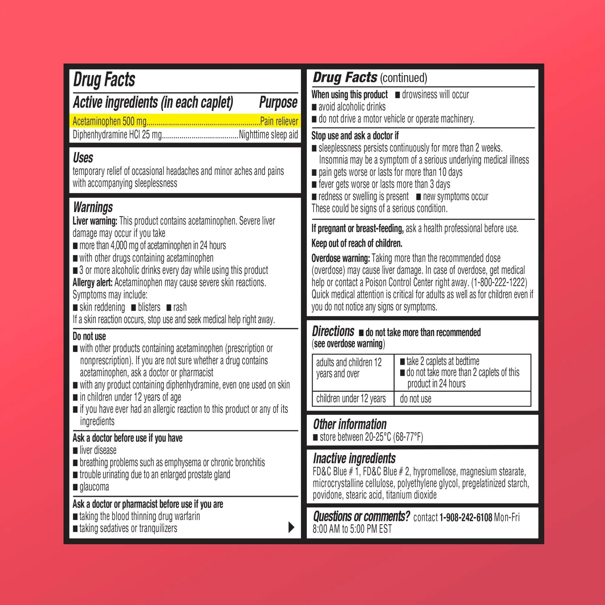 GoodMeds Compare to Tylenol PM PM Pain Reliever & Sleep Aid, Generic Acetaminophen 500mg, Fast-Acting, Extra Strength for Headaches, Migraines, Aches | Non-Habit Forming (375 Count) - TrustMedUSA