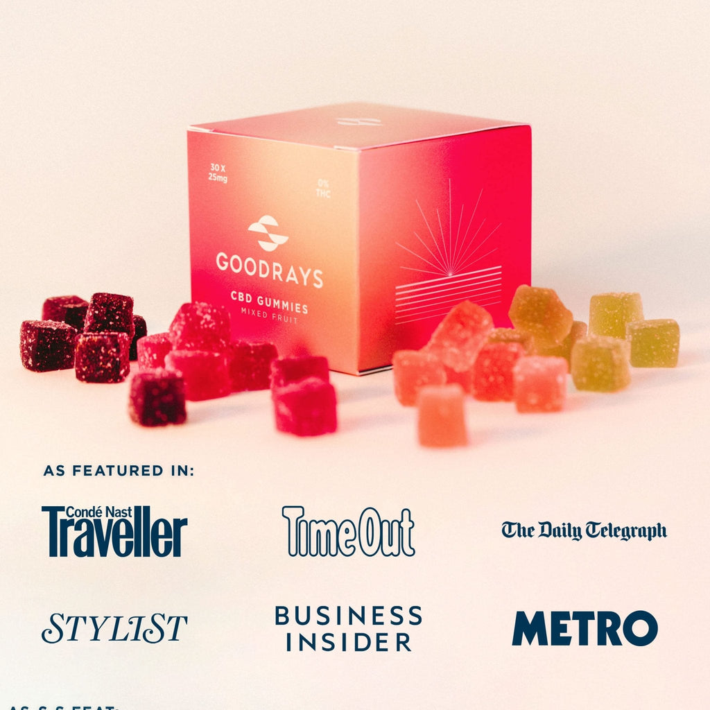 Goodrays - CBD Gummies - High Strength 30 x 25mg Mixed Fruits CBD Edibles - Maple Wellness Supplements