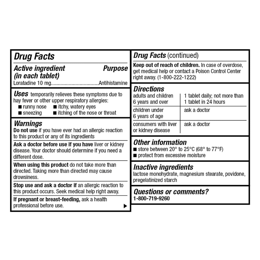 GoodSense Allergy Relief Loratadine Tablets 10 mg, Antihistamine, Allergy Medicine for 24 Hour Allergy Relief, 365 Count - Maple Wellness Supplements