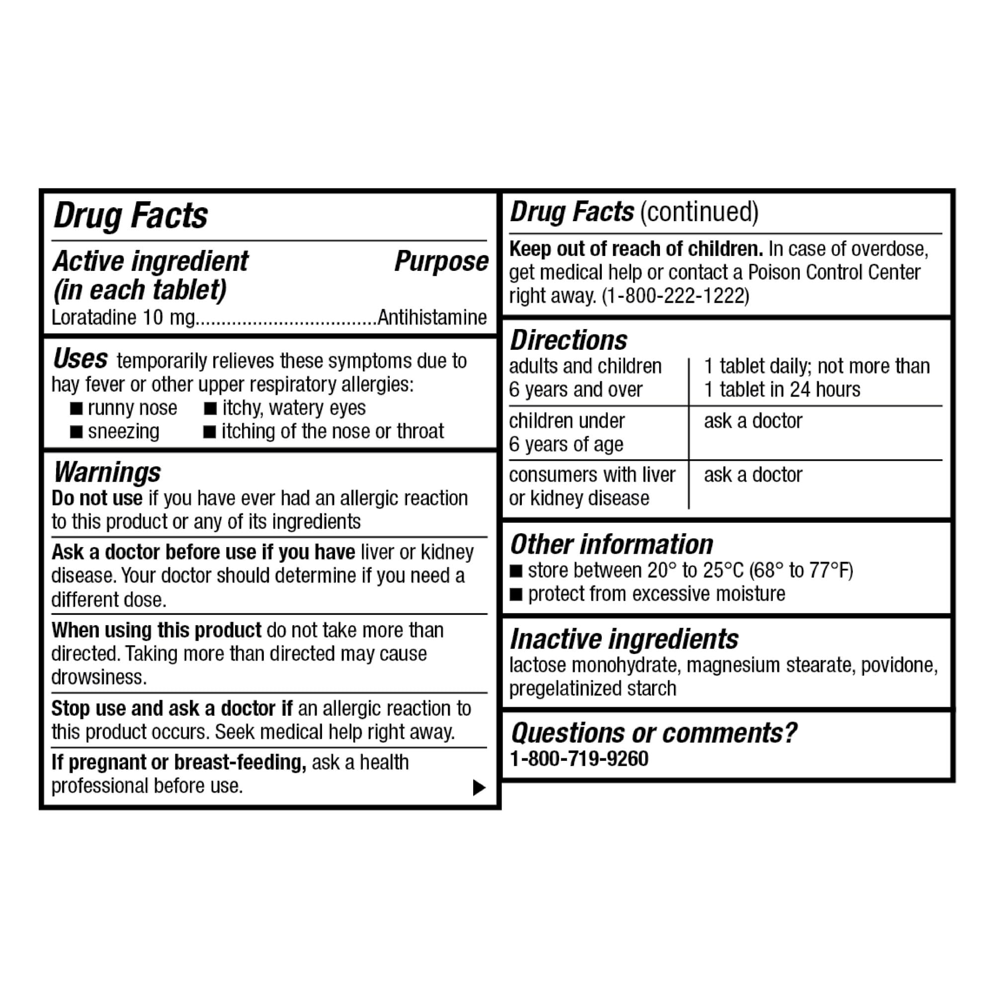 GoodSense Allergy Relief Loratadine Tablets 10 mg, Antihistamine, Allergy Medicine for 24 Hour Allergy Relief, 365 Count - Maple Wellness Supplements