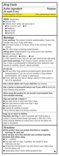GoodSense Children's Dye-Free, Acetaminophen 160 mg per 5 mL Oral Suspension, Cherry Flavor, 8 FL OZ - TrustMedUSA