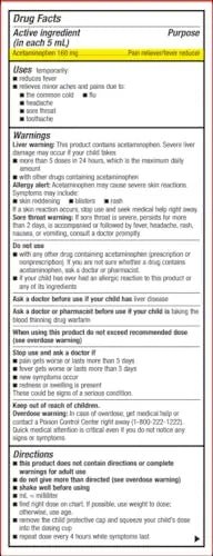 GoodSense Children's Pain and Fever Oral Suspension Liquid, Acetaminophen 160 mg per 5 mL, Bubble Gum Flavor - TrustMedUSA