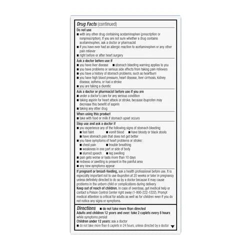 GoodSense Dual Action Acetaminophen and Ibuprofen (NSAID) Tablets, 250 mg/125 mg, Back Pain, 144 Count - TrustMedUSA