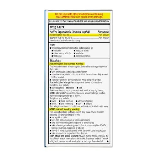 GoodSense Dual Action Acetaminophen and Ibuprofen (NSAID) Tablets, 250 mg/125 mg, Back Pain, 144 Count - TrustMedUSA