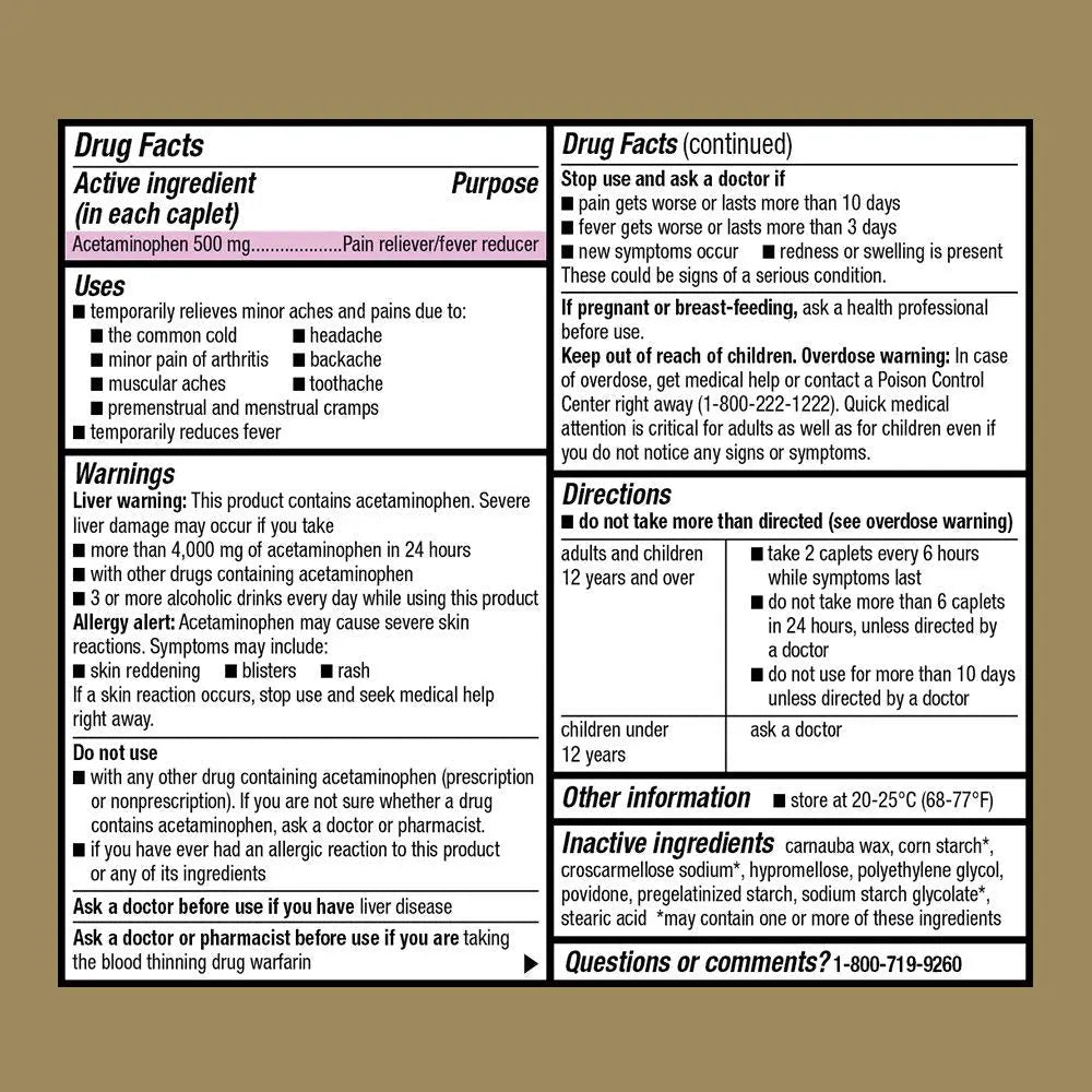 GoodSense Extra Strength 500mg Acetaminophen Caplets 50 Count & Nexcare Flexible Clear 1 Inch x 10 Yard Waterproof Transparent Tape 1 Roll - TrustMedUSA