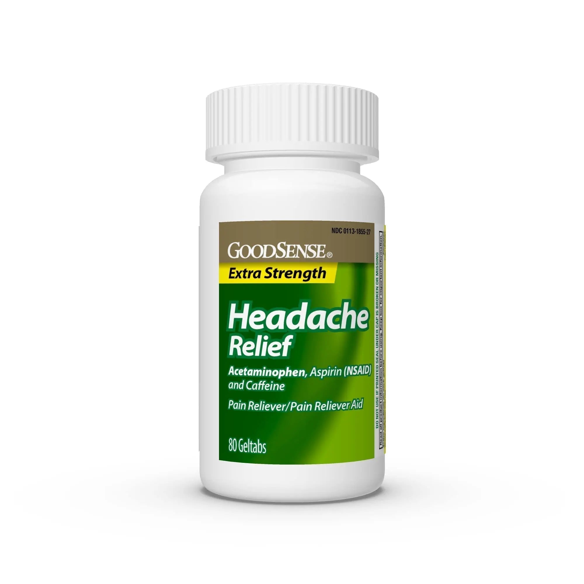 GoodSense Extra Strength Headache Relief Geltabs, Acetaminophen, Aspirin (NSAID) and Caffeine, 80 Count - TrustMedUSA