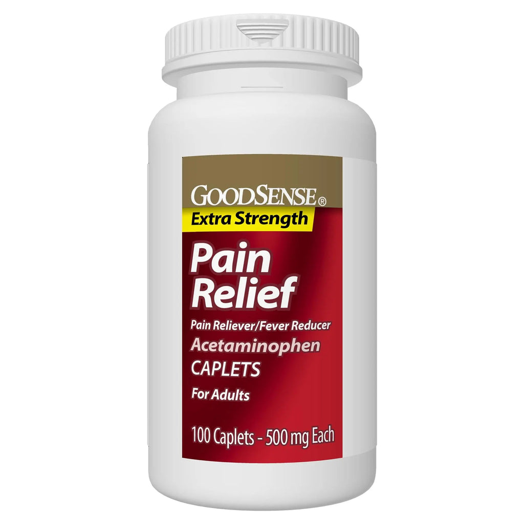 GoodSense Extra Strength Pain Relief - Acetaminophen Caplets 500 mg - Headache, Muscle Ache, Arthritis Relief, 100 Count - TrustMedUSA