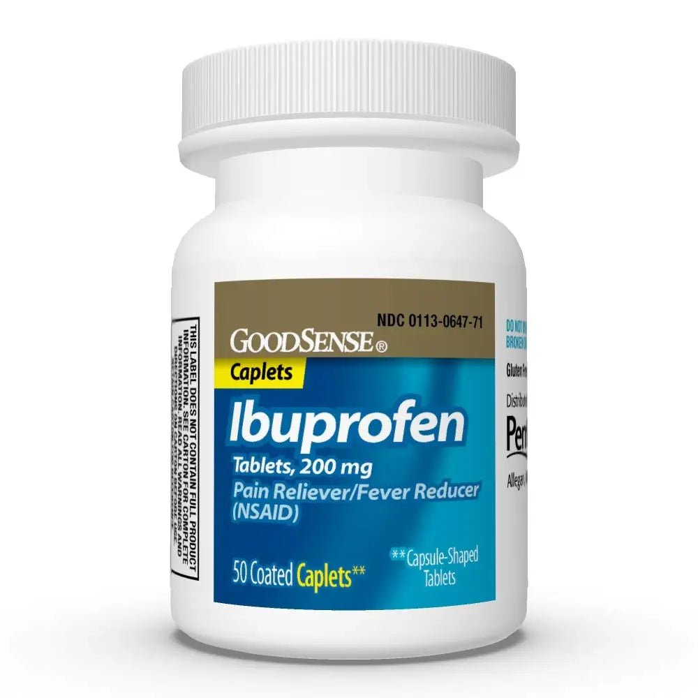 GoodSense Ibuprofen Pain Reliever/Fever Reducer Caplets, 200 mg, 50-Count - TrustMedUSA