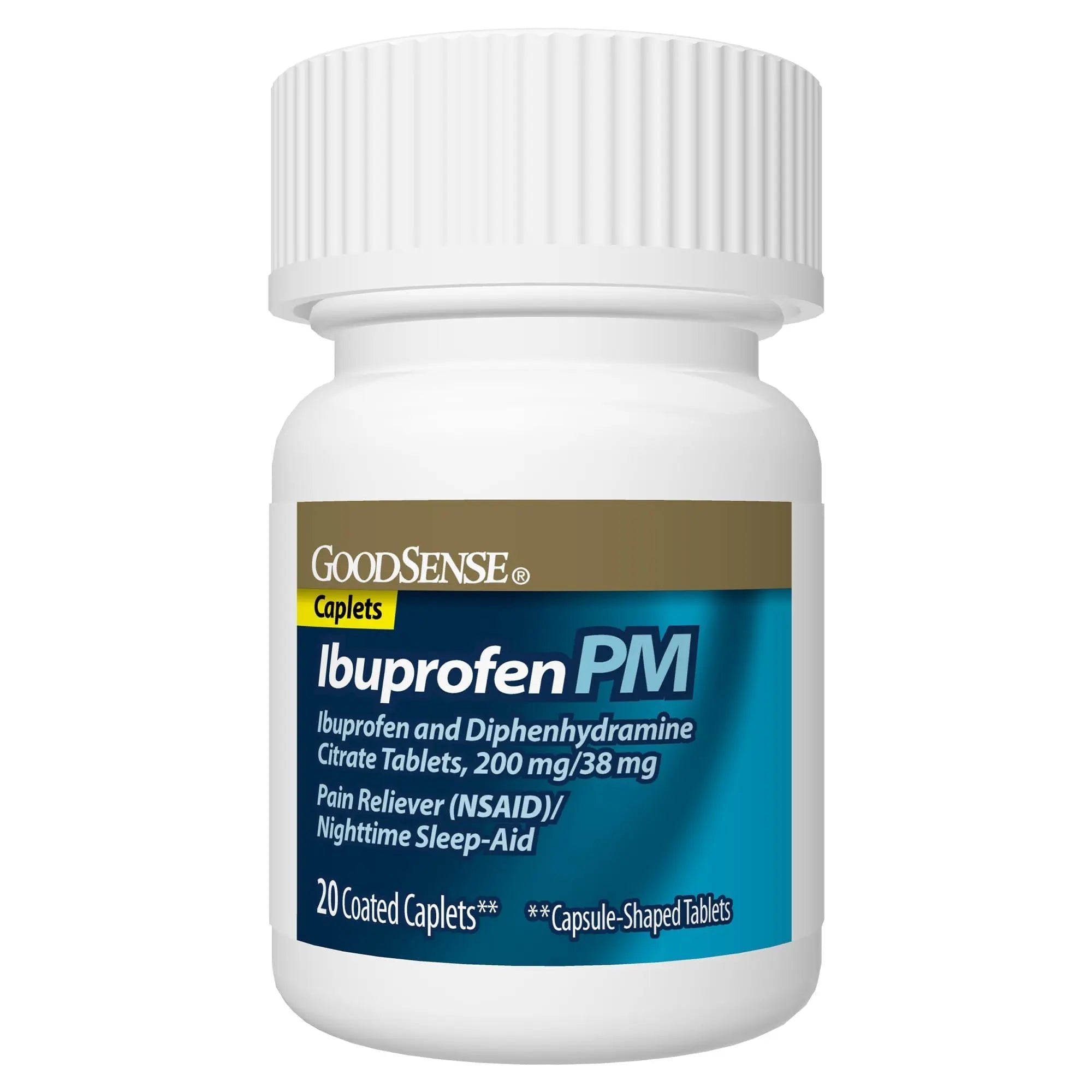 GoodSense Ibuprofen PM, Ibuprofen 200 mg and Diphenhydramine Citrate 38 mg Tablets, Pain Reliever and Nighttime Sleep-Aid - TrustMedUSA