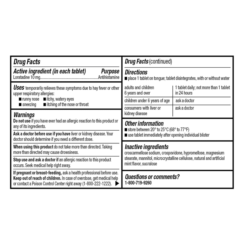 GoodSense Loratadine Orally Disintegrating Tablets, 10 mg, 24 Hour Allergy Tablets, 30 Count - Maple Wellness Supplements
