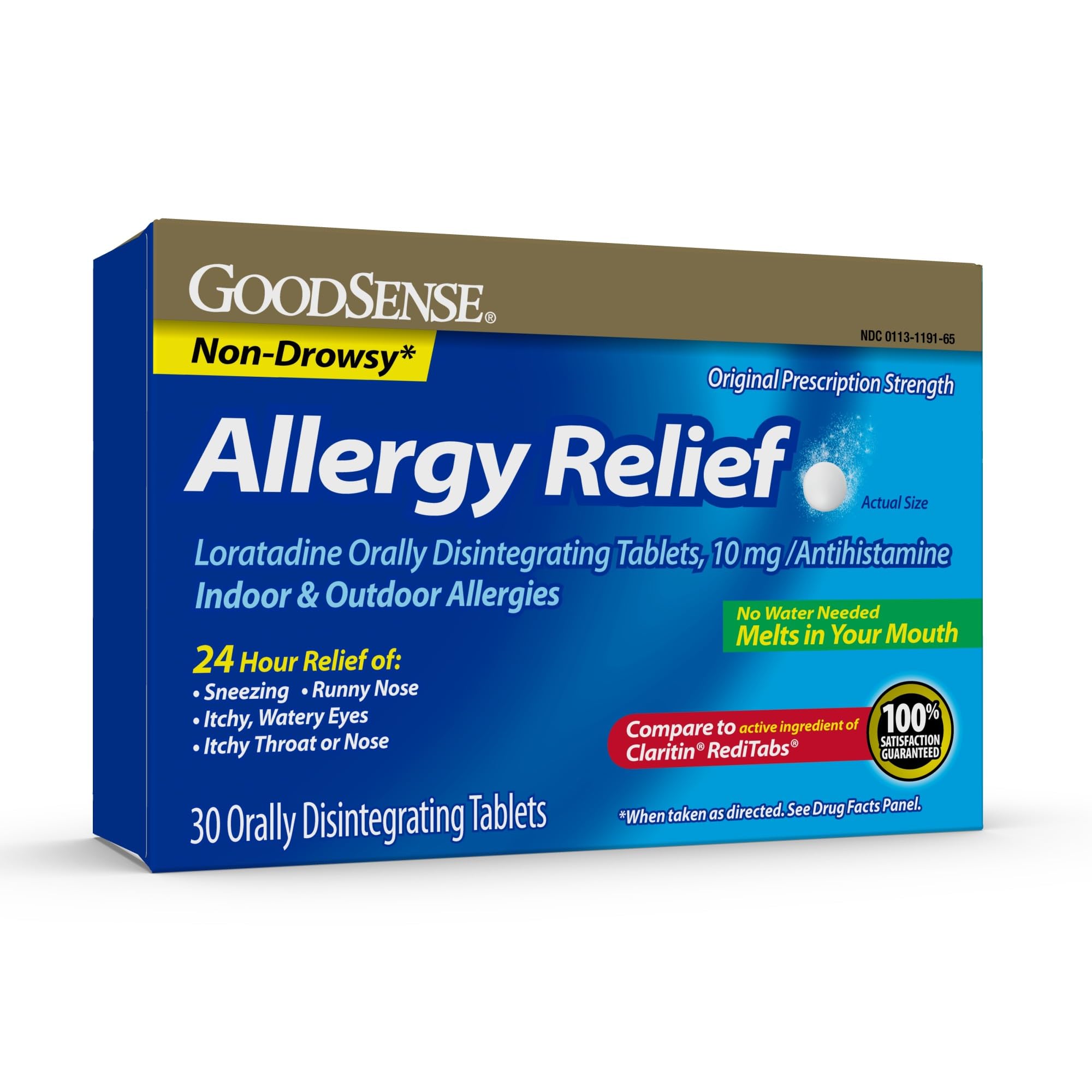 GoodSense Loratadine Orally Disintegrating Tablets, 10 mg, 24 Hour Allergy Tablets, 30 Count - Maple Wellness Supplements