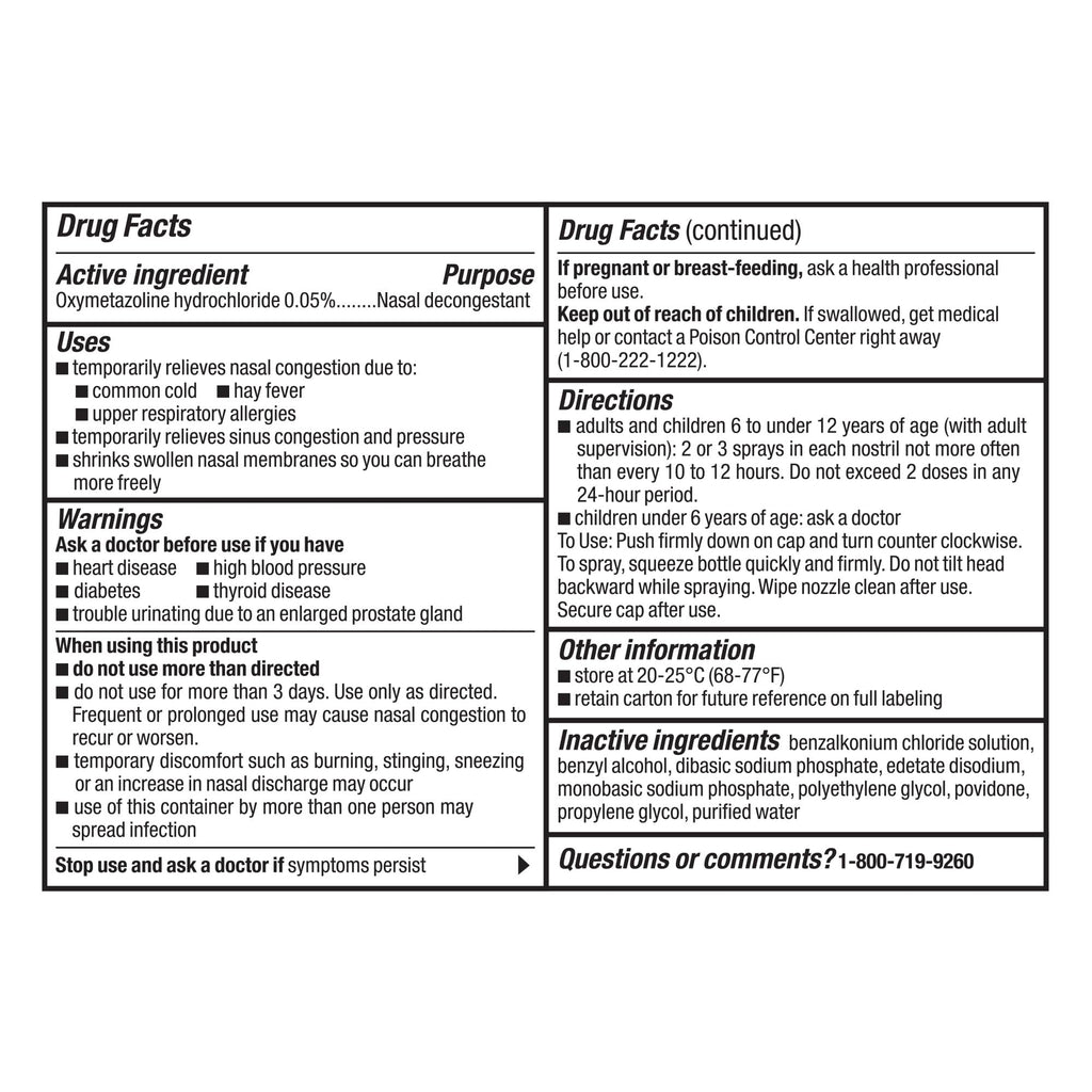 GoodSense Maximum Strength Nasal Spray, Fast Powerful Congestion Relief For Colds and Allergies, 1 Fluid Ounce - Maple Wellness Supplements