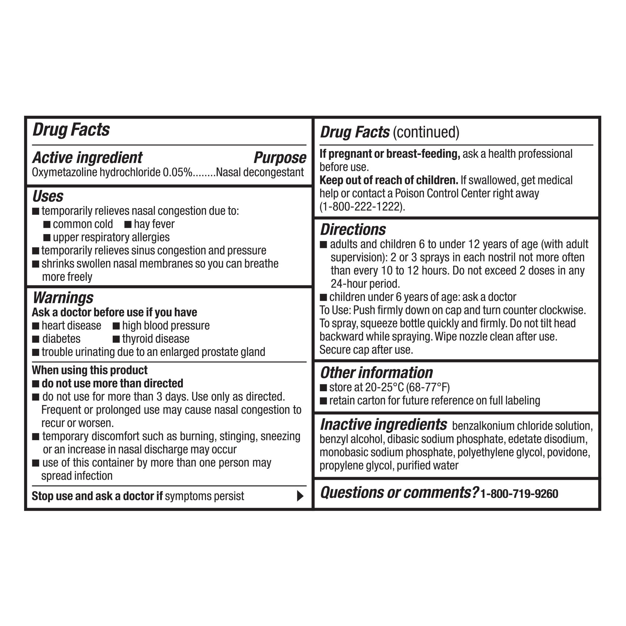 GoodSense Maximum Strength Nasal Spray, Fast Powerful Congestion Relief For Colds and Allergies, 1 Fluid Ounce - Maple Wellness Supplements