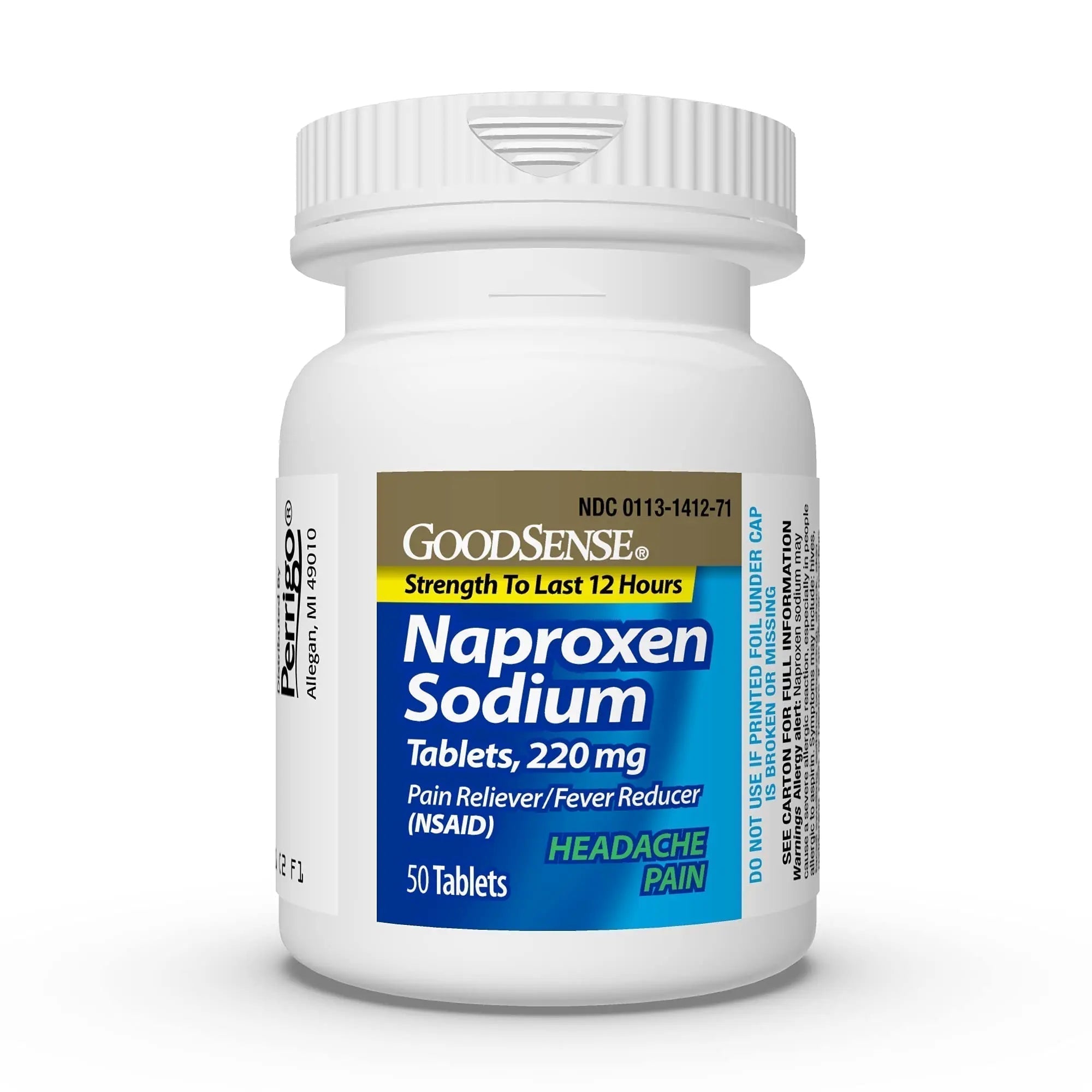 GoodSense Naproxen Sodium Tablets 220 Mg, Headache Pain, Blue, 50 Count - TrustMedUSA