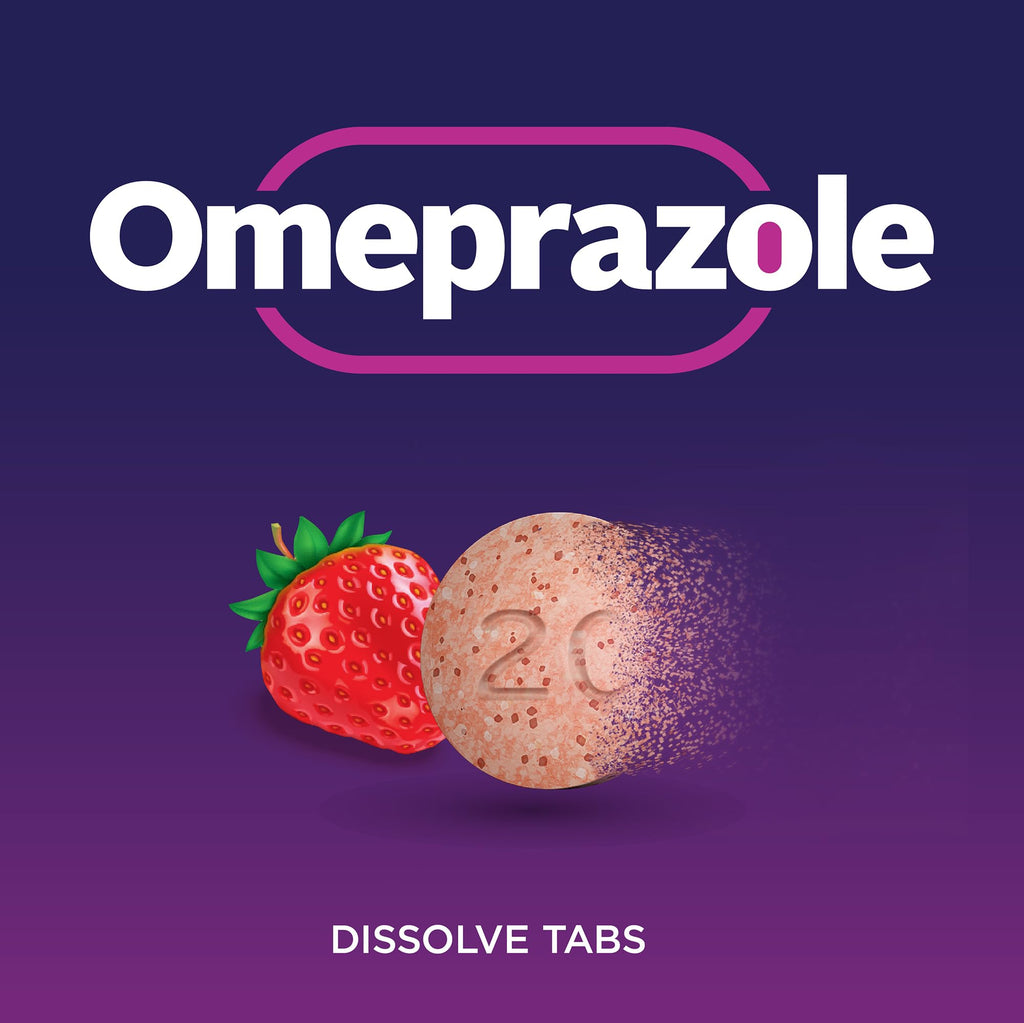GoodSense Omeprazole Delayed Release Orally Disintegrating Tablets 20 mg, Strawberry Flavor, Dissolve Tabs, Treats Frequent Heartburn, Acid Reducer, Heartburn Medicine, 42 Tablets - Maple Wellness Supplements